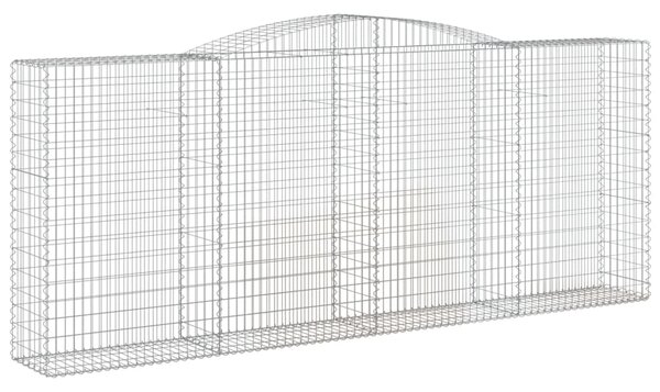 Kosze gabionowe, 2 szt, 400x50x160/180 cm, galwanizowane żelazo