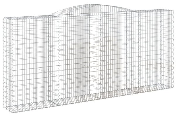 Kosze gabionowe, 2 szt, 400x50x180/200cm, galwanizowane żelazo