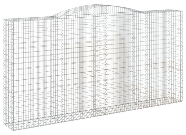 Kosze gabionowe, 2 szt, 400x50x200/220 cm, galwanizowane żelazo