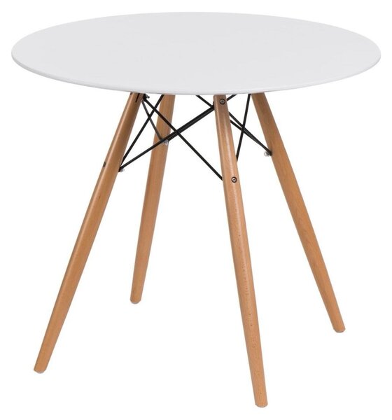 OKRĄGŁY STÓŁ biały/naturalny DTW 80cm skandynawski