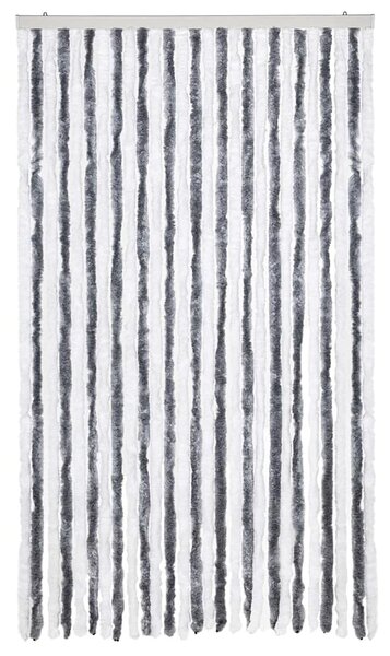 Zasłona przeciwko owadom, szaro-biała, 118x220 cm, szenil