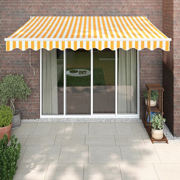 Zwijana markiza, żółto-biała, 3x2,5 m, tkanina i aluminium