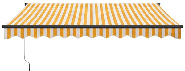 Zwijana markiza, żółto-biała, 3x2,5 m, tkanina i aluminium