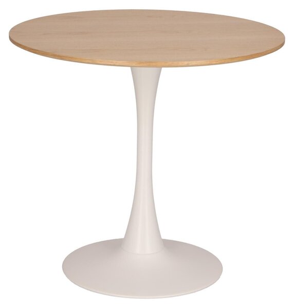 STÓŁ Simplet Skinny OKRĄGŁY dąb/biały 80cm Z MDF W OKLEINIE