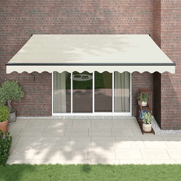 Zwijana markiza, kremowa, 4x3 m, tkanina i aluminium