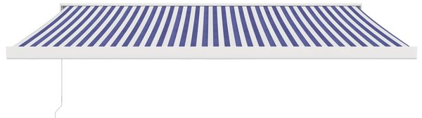 Zwijana markiza, niebiesko-biała, 4x3 m, tkanina i aluminium
