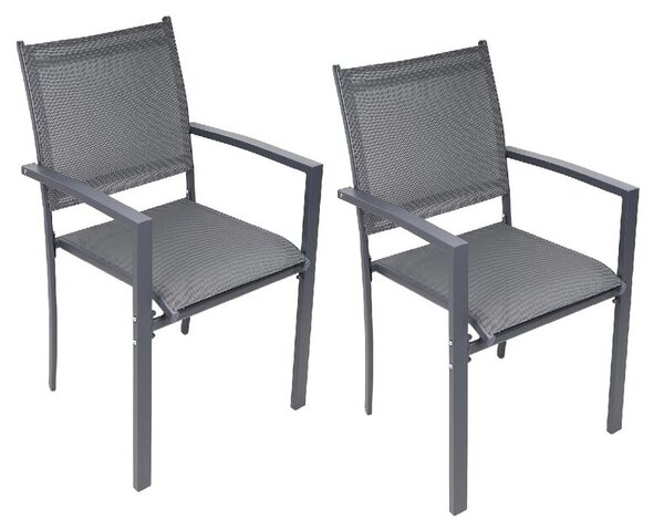 Zestaw krzeseł ogrodowych SASKA GARDEN 1065007 Szary (2 szt.)