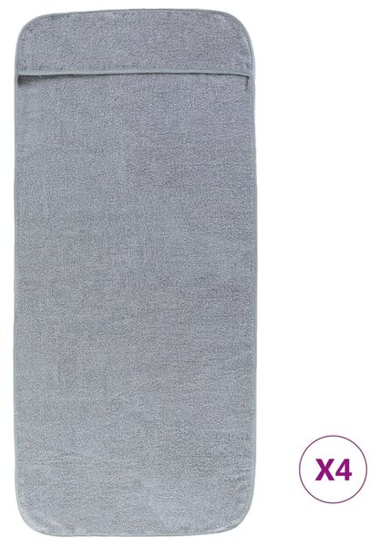 Ręczniki plażowe, 4 szt., szare, 60x135 cm, tkanina, 400 g/m²