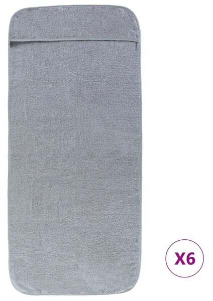 Ręczniki plażowe, 6 szt., szare, 60x135 cm, tkanina, 400 g/m²