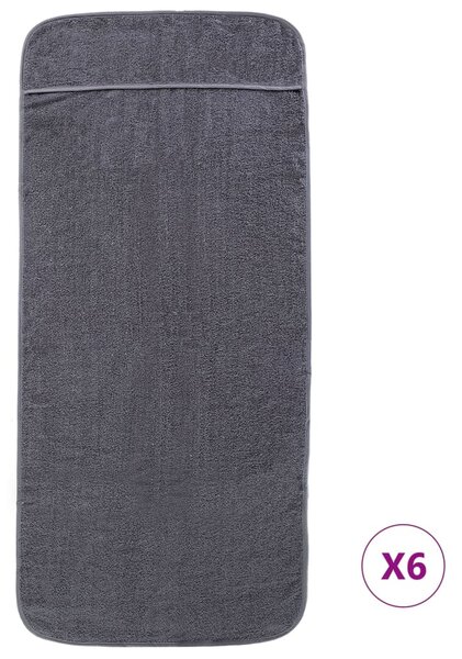 Ręczniki plażowe, 6 szt., antracytowe, 60x135 cm, 400 g/m²