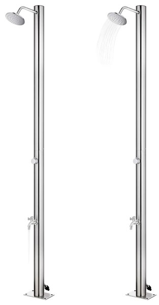 Prysznic ogrodowy 215 cm, stal nierdzewna