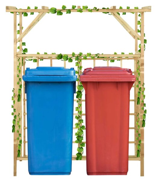 Pergola na dwa kosze na śmieci, impregnowane drewno sosnowe