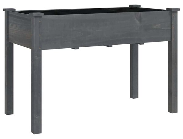 Donica na kółkach, z wyściółką, szara, 118x59x80 cm, jodłowa