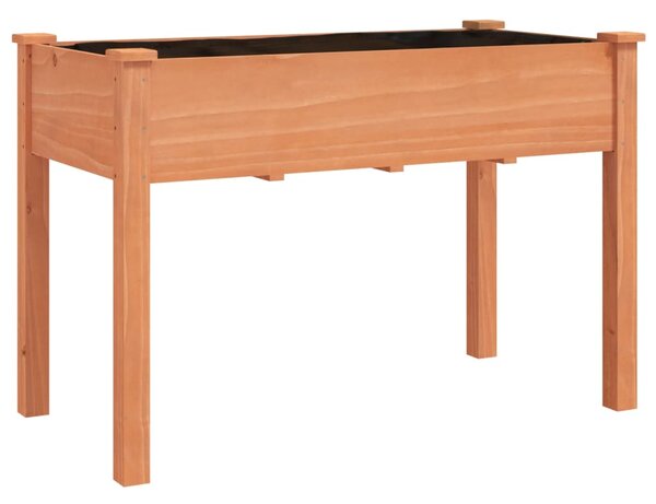 Donica na kółkach, z wyściółką, brązowa, 118x59x80 cm, jodłowa