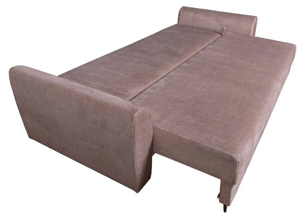 Beżowa rozkładana sofa z pojemnikiem K4-W85