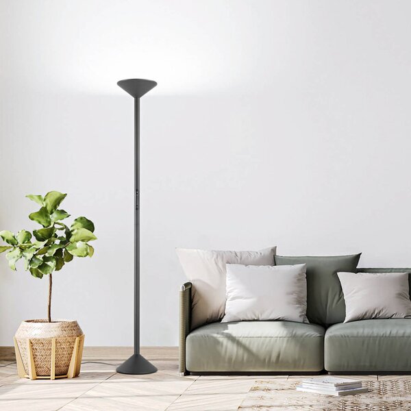 Fabas Luce Lampa stojąca LED Tratto, możliwość ściemniania, czarny, salon / jadalnia, metal, nowoczesny