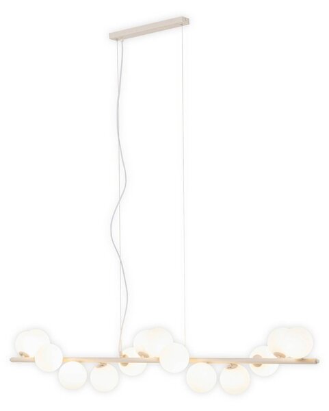 KARE Lampa wisząca szklana Scala Balls, możliwość ściemniania, kremowy / amber, salon / jadalnia, szkło, design
