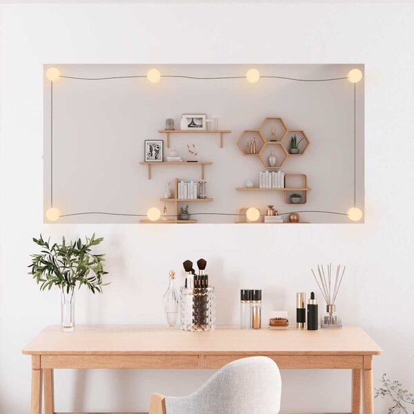 Lustro ścienne z LED, 50x100 cm, szklane, prostokątne