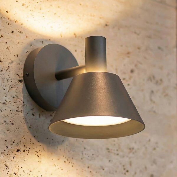 Kinkiet zewnętrzny LED Tabena Lucande, czarny, aluminium, nowoczesny