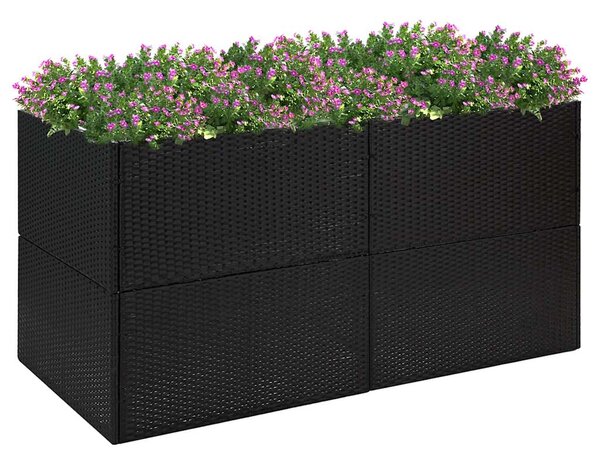 Donica ogrodowa, czarna, 157x80x80 cm, rattan PE
