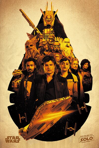 Plakat, Obraz Han Solo Gwiezdne wojny historie -Millennium Falcon Montage, (61 x 91.5 cm)