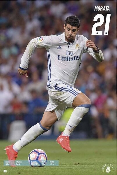 Plakat, Obraz Real Madrid 2016 2017 - lvaro Morata, (61 x 91.5 cm)