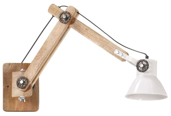 Lampa ścienna w industrialnym stylu, biała, okrągła, E27