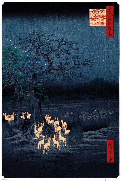 Plakat, Obraz Hiroshige - New Years Eve Foxfire, (61 x 91.5 cm)