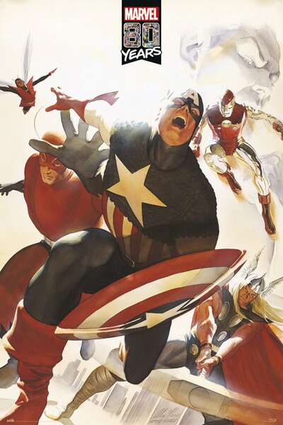 Plakat, Obraz Marvel - 80 Years Avengers, (61 x 91.5 cm)