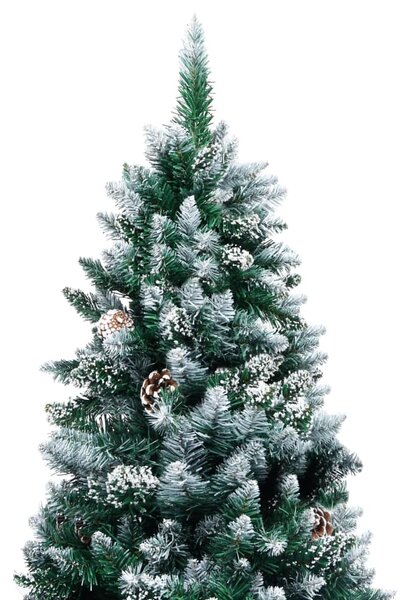 Sztuczna choinka z szyszkami i białym śniegiem, 240 cm