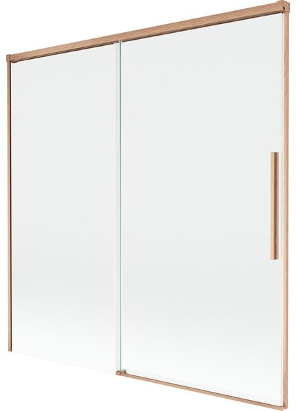 Mexen Rox parawan nawannowy 2-skrzydłowy rozsuwany 160 x 150 cm, transparent, miedź szczotkowana - 8C9-160-001-65-00