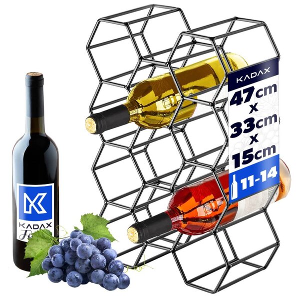 Stalowy stojak na wino Auterive 47 x 33 x 15 cm czarny
