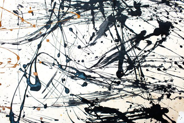 Plakat, Obraz Pollock Inspired Grey Splash