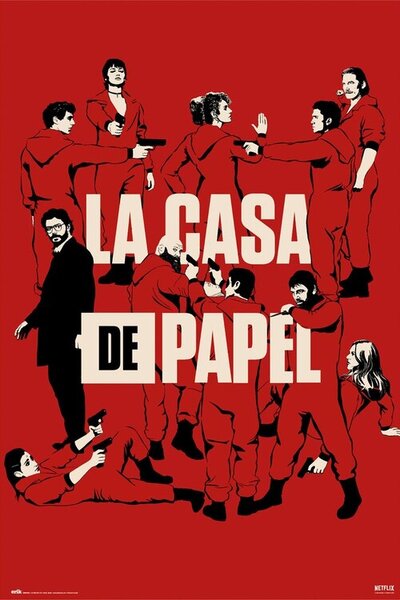 Plakat, Obraz Dom z papieru La Casa De Papel - All Characters, (61 x 91.5 cm)