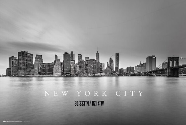 Plakat, Obraz New York City Skyline, (61 x 91.5 cm)