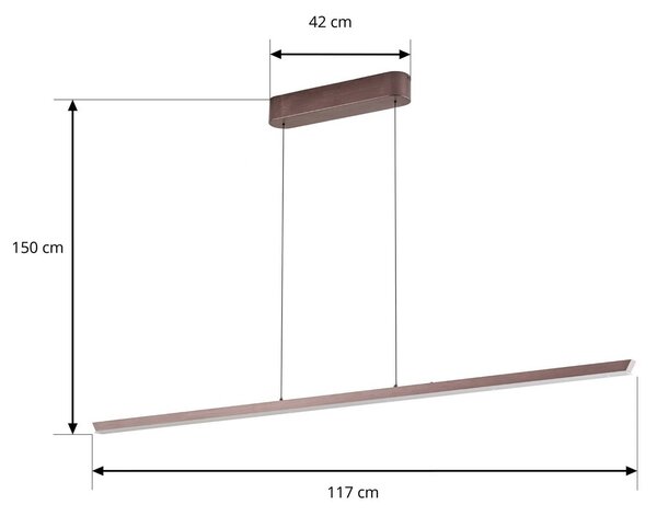 Lampa wisząca Solvar Lucande, możliwość ściemniania, brązowy / rdzawy, salon / jadalnia, metal