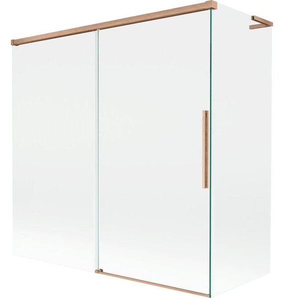 Mexen Rox L parawan nawannowy 2-skrzydłowy rozsuwany 160 + 80 x 150 cm, transparent, miedź szczotkowana - 8C9L-160-080-65-00