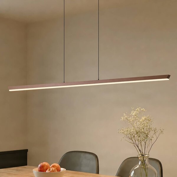 Lampa wisząca Solvar Lucande, możliwość ściemniania, brązowy / rdzawy, salon / jadalnia, metal
