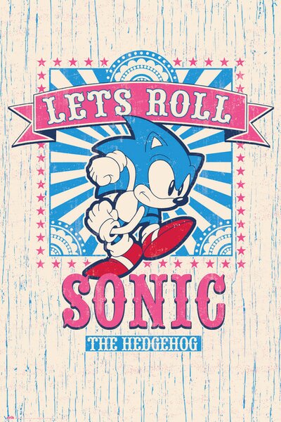 Plakat, Obraz Sonic the Hedgehog - Let s Roll