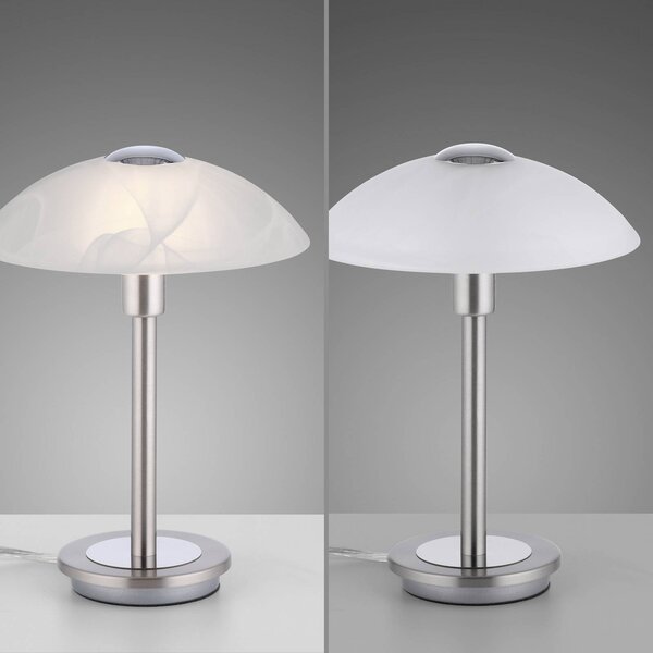 Paul Neuhaus Lampa stołowa Enova, możliwość ściemniania, chromowy / srebrny, salon / jadalnia, metal