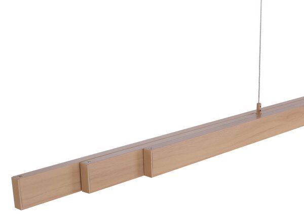 Paul Neuhaus Lampa wisząca Adriana, możliwość ściemniania, jasne drewno, salon / jadalnia, metal, nowoczesny