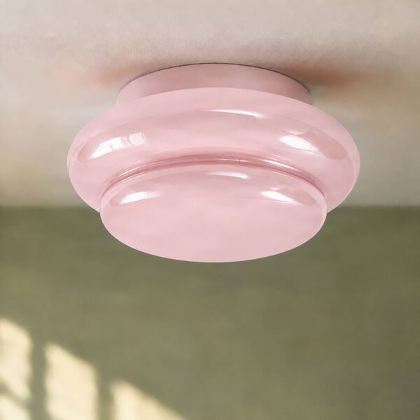 Lampa sufitowa Leilani Lucande, możliwość ściemniania, fioletowy / różowy / bladoróżowy, salon / jadalnia, szkło, design