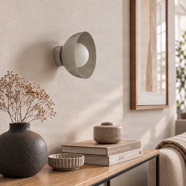 Kinkiet Bibi K1 EMIBIG LIGHTING, możliwość ściemniania, aluminiowy / szary / cynkowy, salon / jadalnia, szkło, nowoczesny