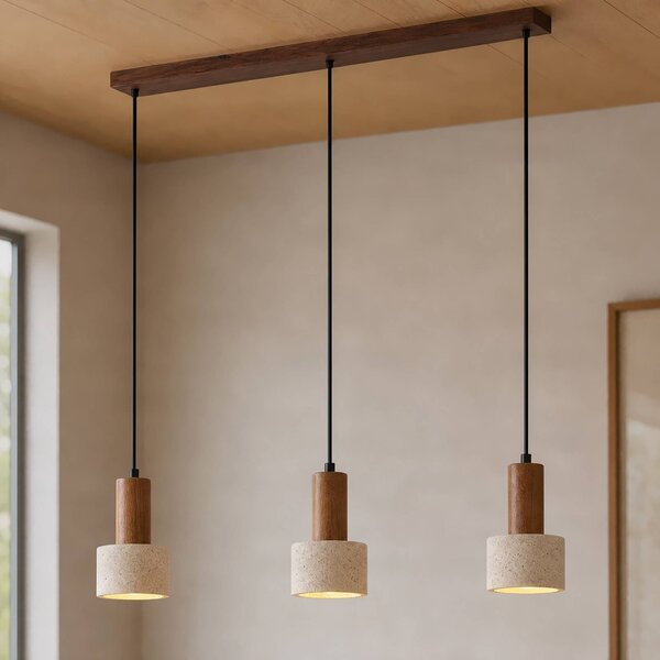 Lampa wisząca Carlotta Lucande, możliwość ściemniania, kremowy / amber, salon / jadalnia, beton, nowoczesny