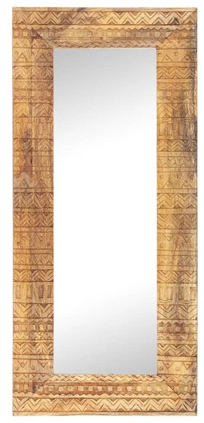 Lustro w ręcznie rzeźbionej ramie, 110x50x2,5 cm, drewno mango