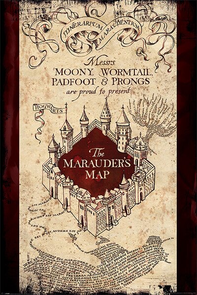 Plakat, Obraz Harry Potter - The Marauders Map, (61 x 91.5 cm)