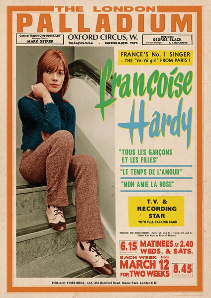 Plakat, Obraz Francoise Hardy - Live at London, (59.4 x 84.1 cm)