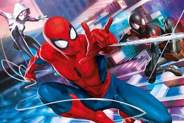 Plakat, Obraz Spider-Man Miles Morales and Gwen, (91.5 x 61 cm)