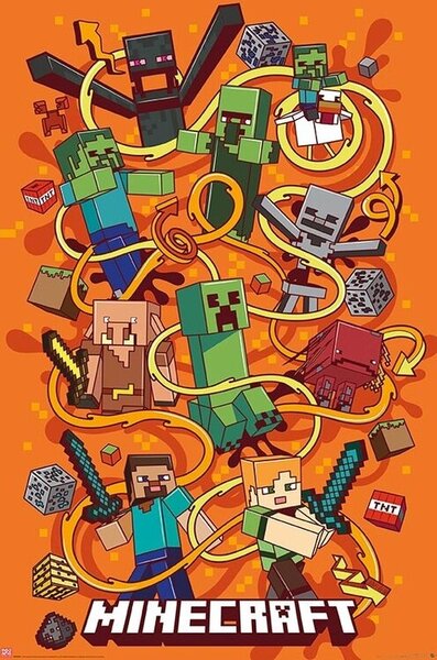 Plakat, Obraz Minecraft - Swirls, (61 x 91.5 cm)