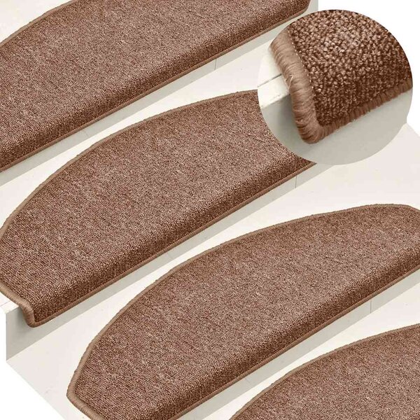 Maty na schody 15 szt. 65x24x4 cm Brązowe półokrągłe duże